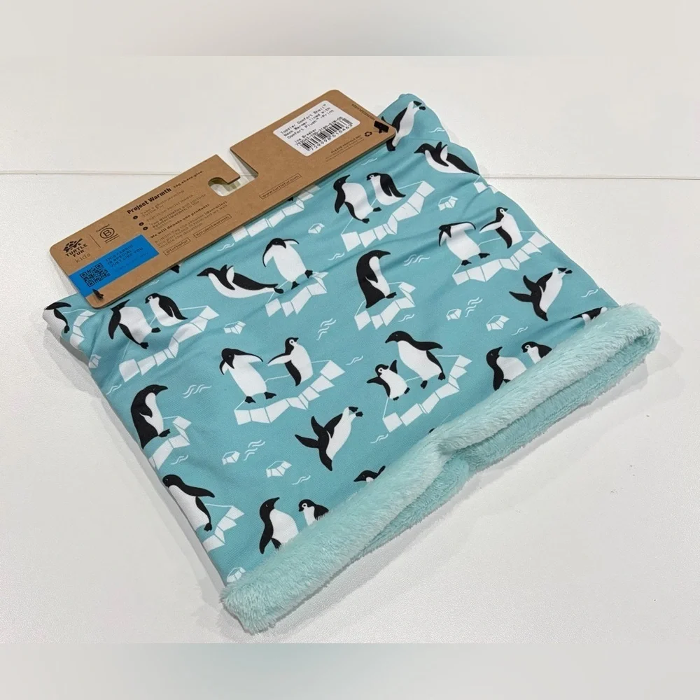 Turtle Fur Kids Printed Comfort Shell Toddlers Neck Warmer Lined Plush Blue NWT